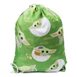 NWT Star Wars Baby‎ Yoda Mandalorian Drawstring Green Backpack Tote Bag
